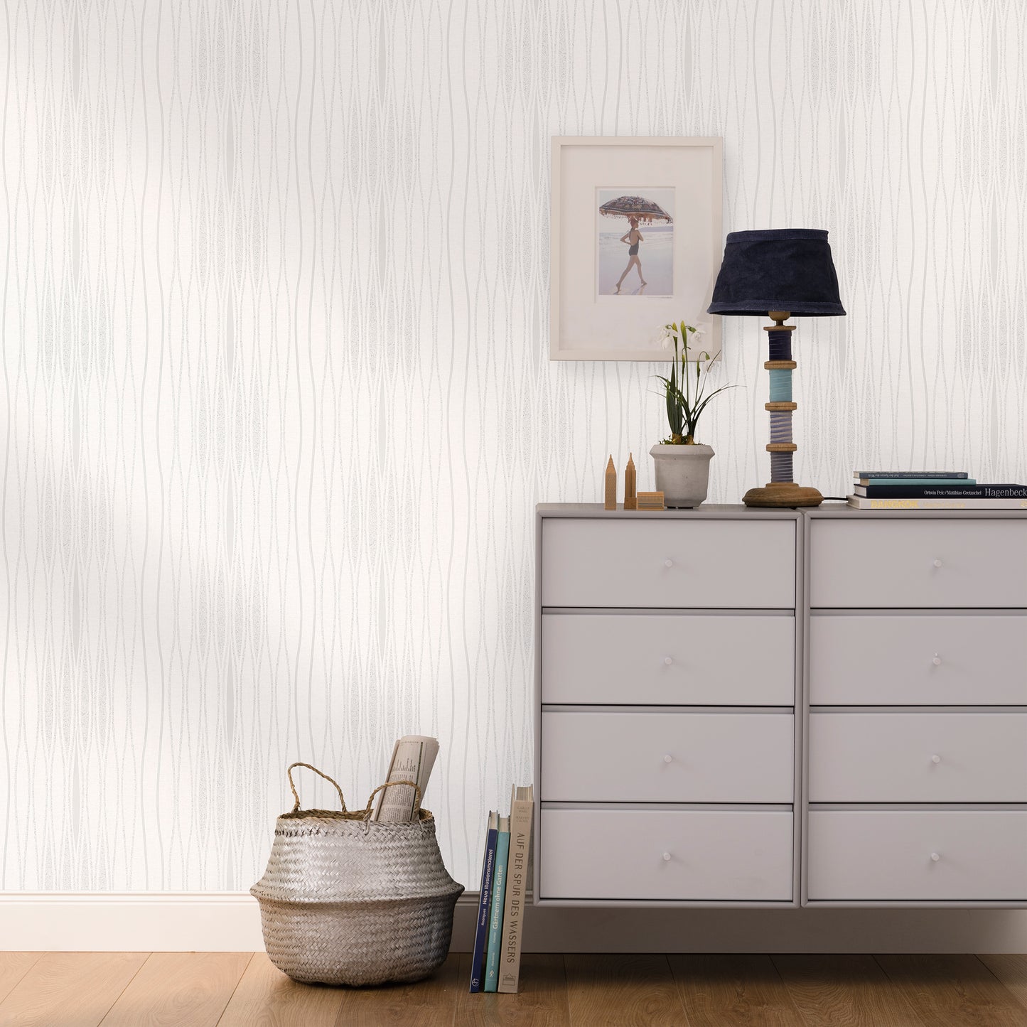 Tapete 81835 weiß, silber Alize