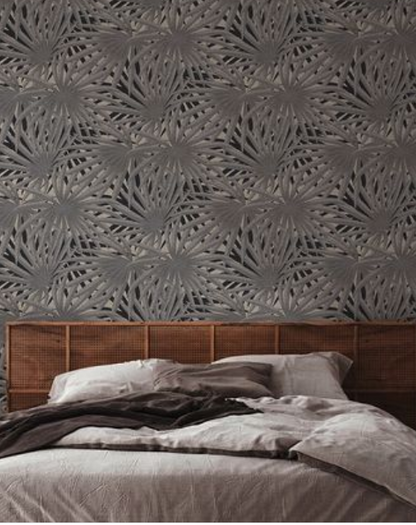 Tapete  37861-2 A.S. Creation Palme grau schwarz